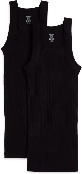 2(X)IST Mens Essential Cotton Square Cut Tank 2-Pack