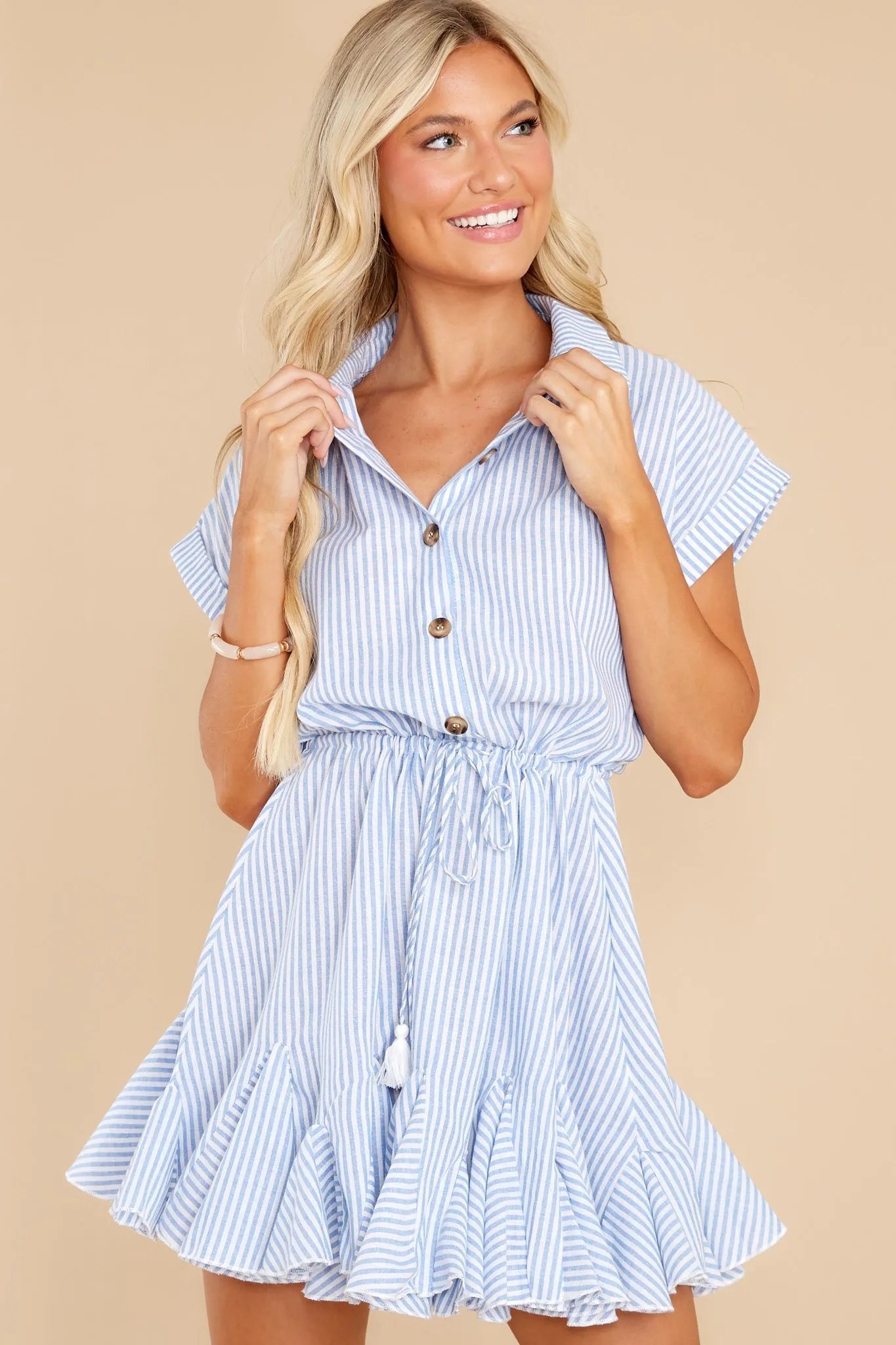 Always A Lesson Blue Stripe Dress