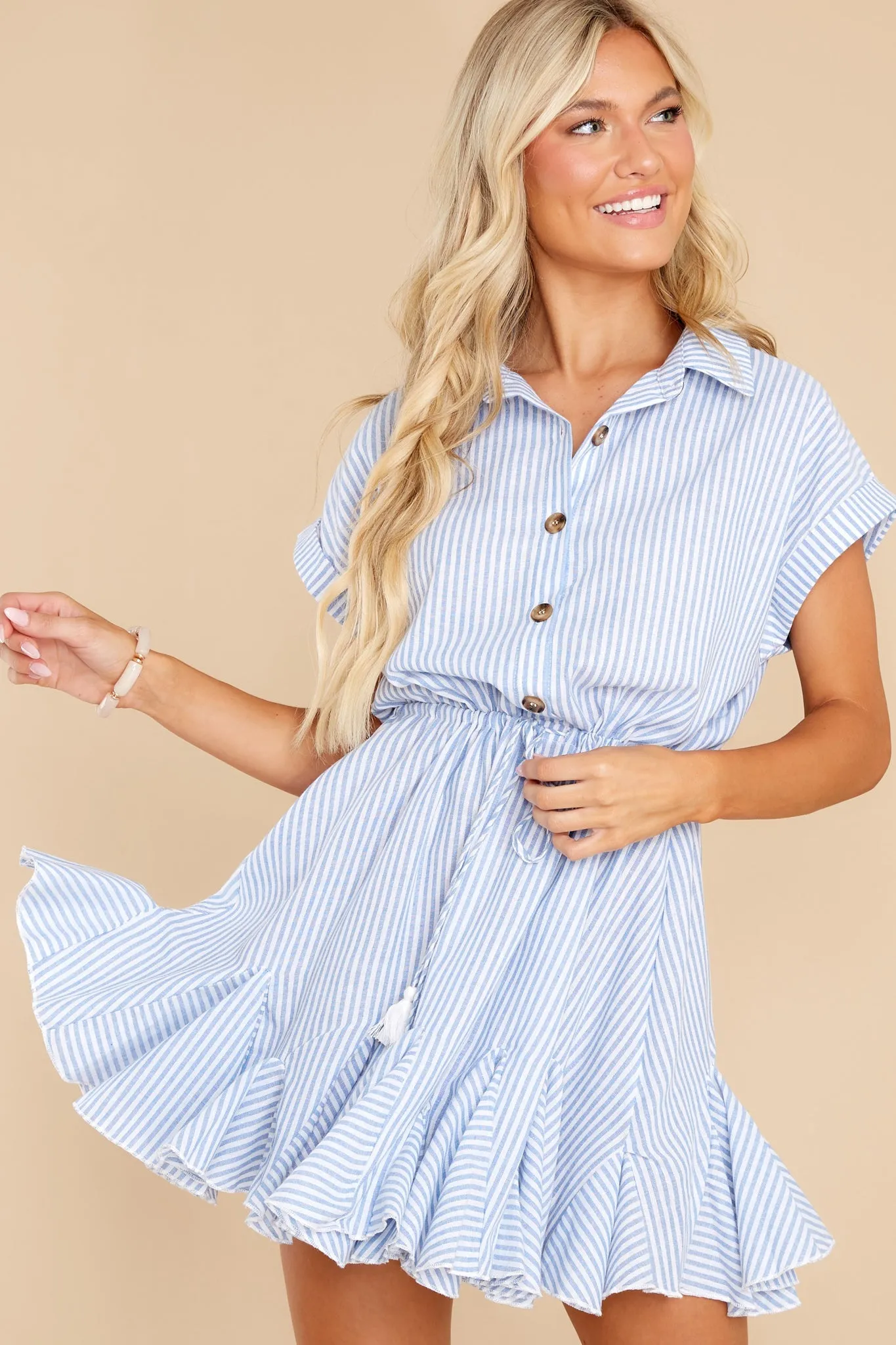 Always A Lesson Blue Stripe Dress