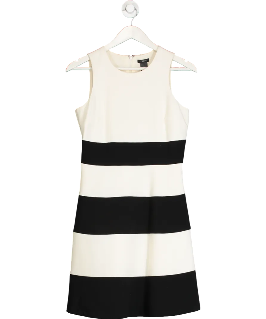 Ann Taylor Cream Petite Striped Shift Dress UK 4