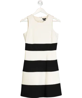 Ann Taylor Cream Petite Striped Shift Dress UK 4