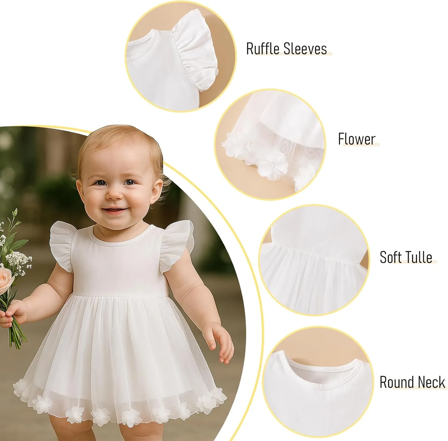 Baby Girl Butterfly Dress Tutu Ruffle Sleeveless Dresses Photograph Party Outfits Birthday Gift