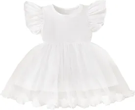 Baby Girl Butterfly Dress Tutu Ruffle Sleeveless Dresses Photograph Party Outfits Birthday Gift