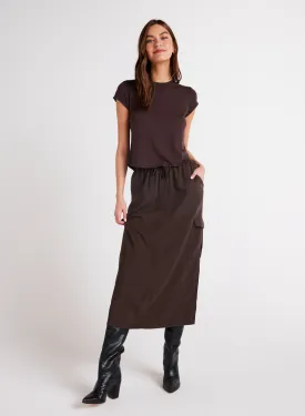 Cargo Midi Skirt - Chestnut Brown