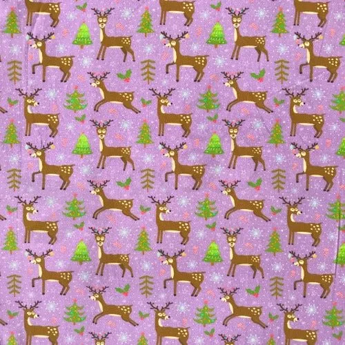 Cotton Jersey - Reindeer - Purple