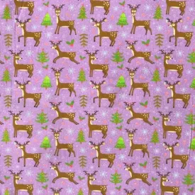 Cotton Jersey - Reindeer - Purple