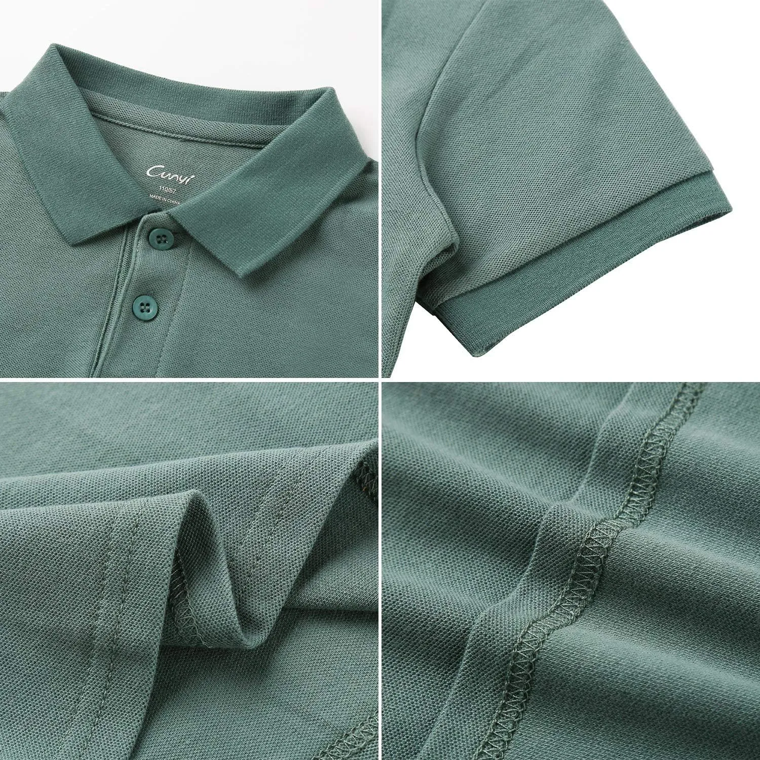 CUNYI Boys' Cotton Pique Polo Shirts Uniform Short Sleeve Tops