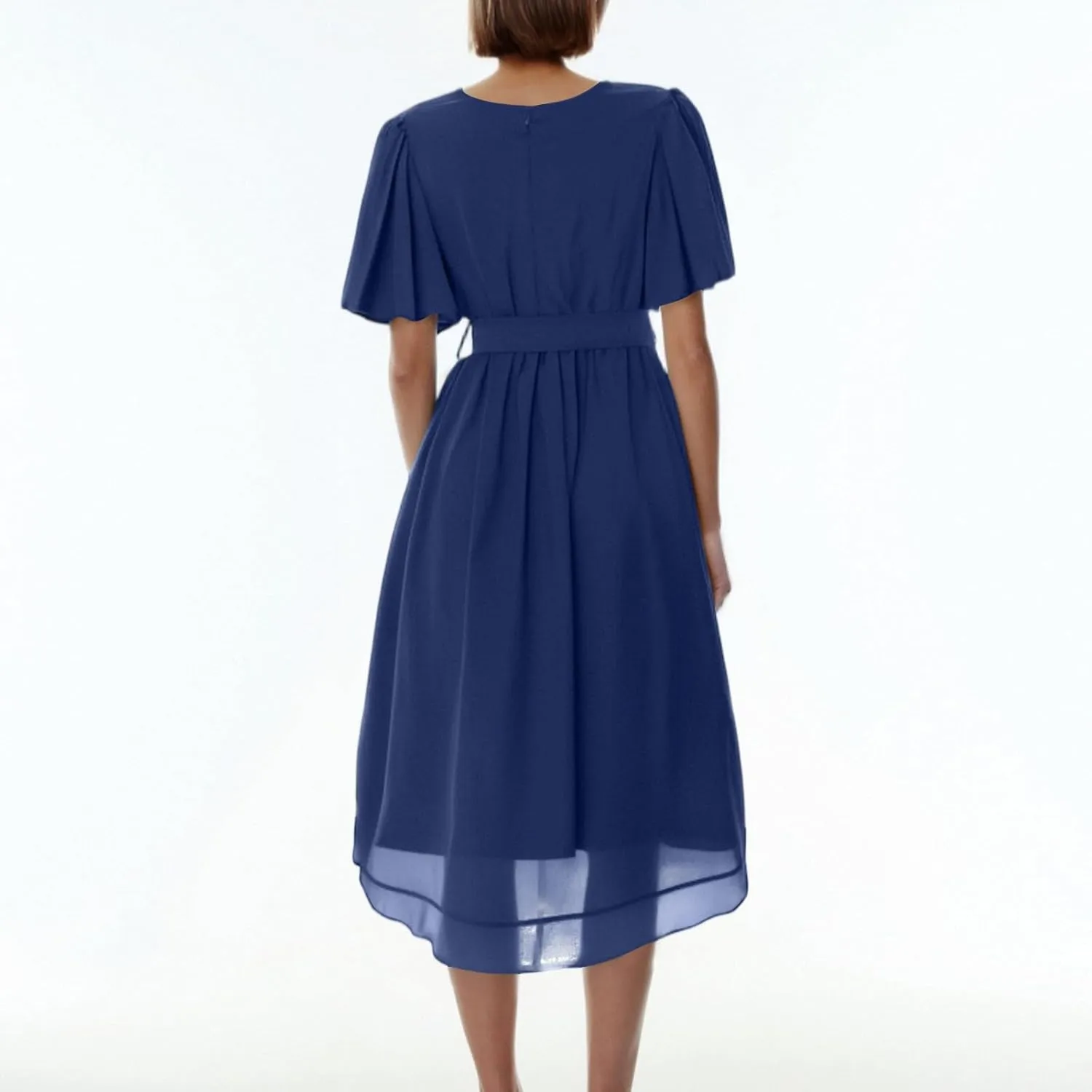Dresses for Women 2025 Elegant Classy Boho Floral V Neck Belted Summer Sundress Wedding Guest Prom Cocktail Midi Dress