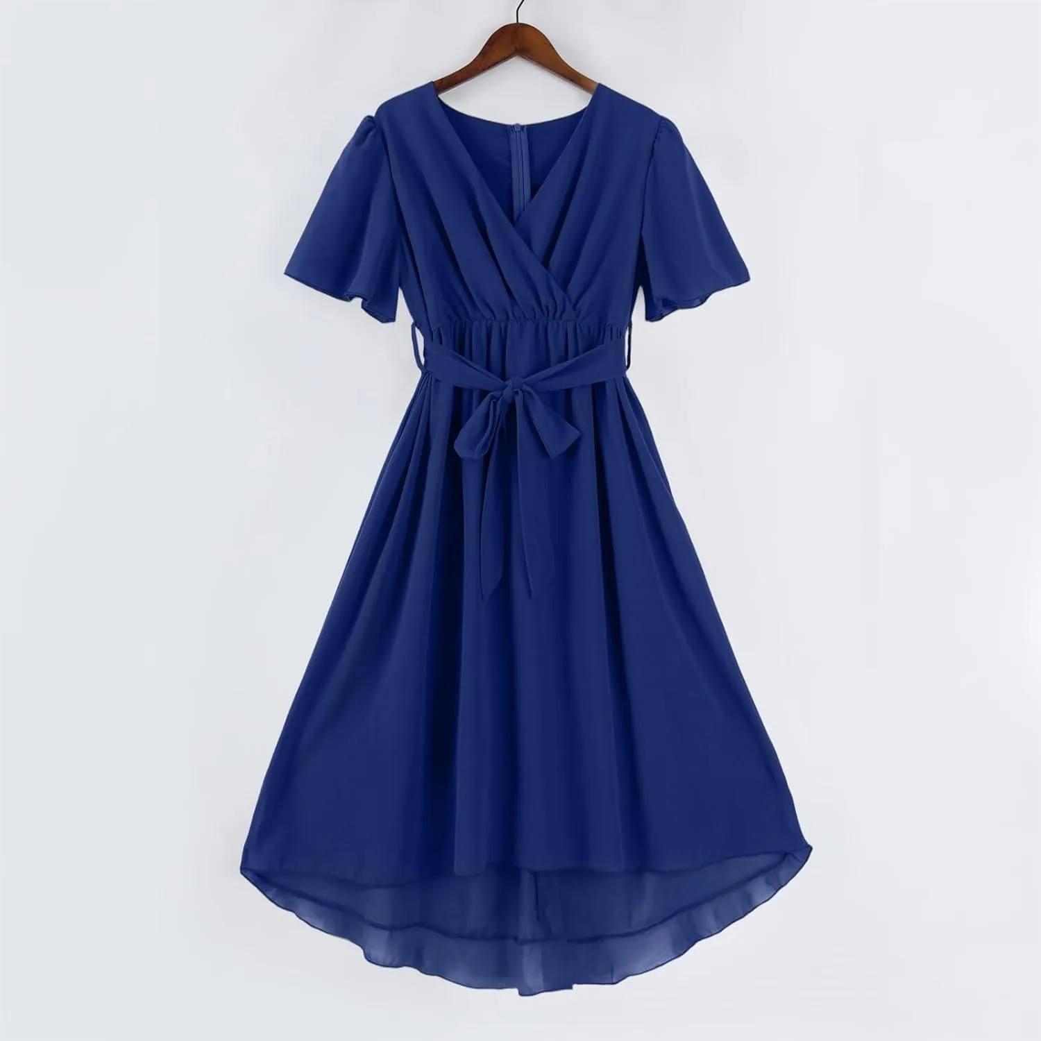 Dresses for Women 2025 Elegant Classy Boho Floral V Neck Belted Summer Sundress Wedding Guest Prom Cocktail Midi Dress