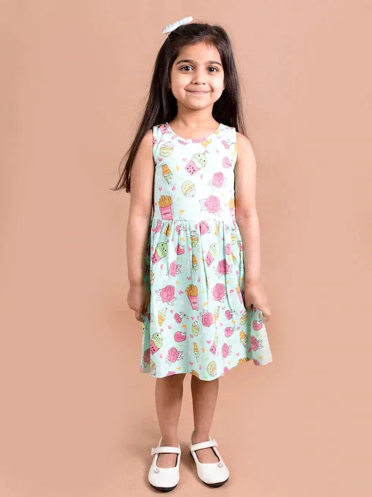Green Pink Floral Dress