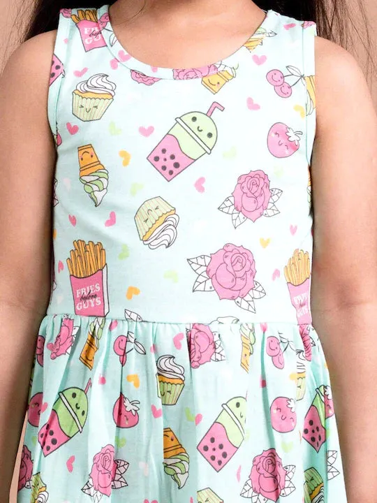 Green Pink Floral Dress