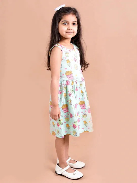 Green Pink Floral Dress
