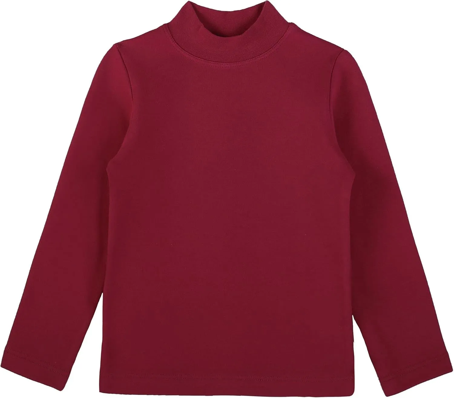 Lilax Girls' Basic Long Sleeve Mock Turtleneck Cotton T-Shirt