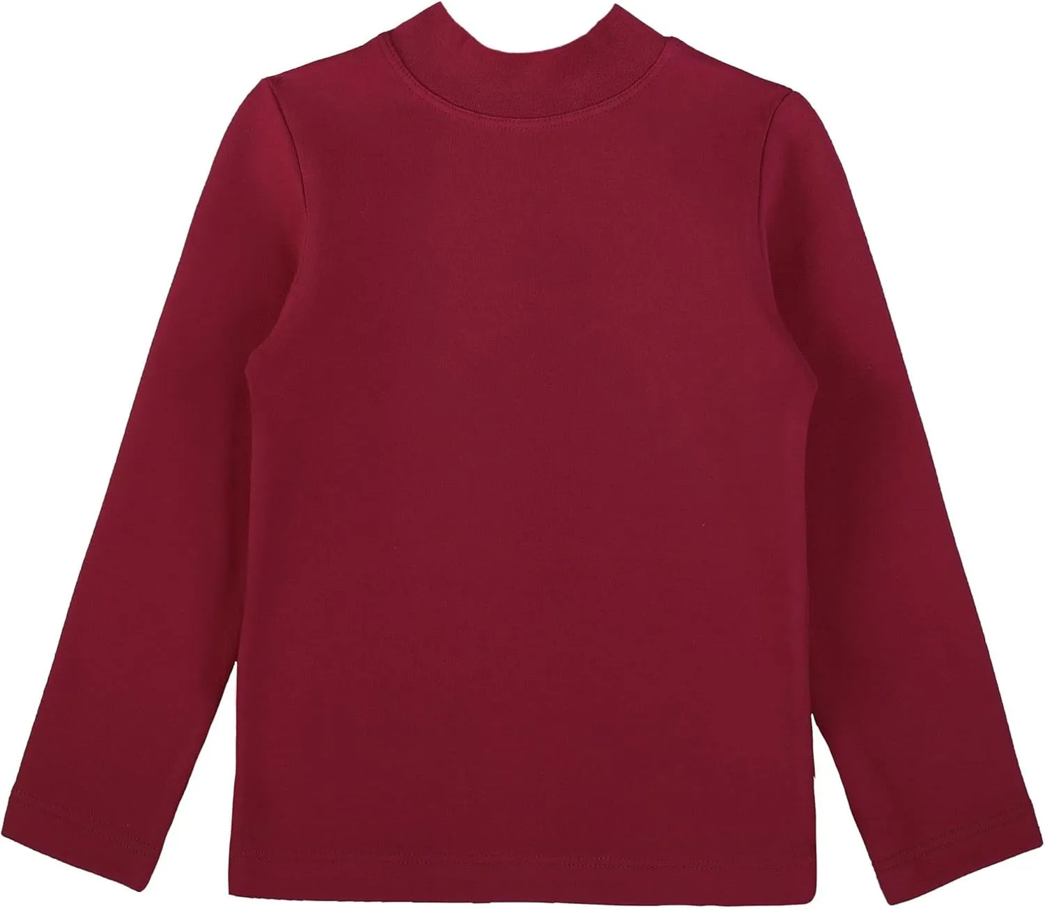 Lilax Girls' Basic Long Sleeve Mock Turtleneck Cotton T-Shirt