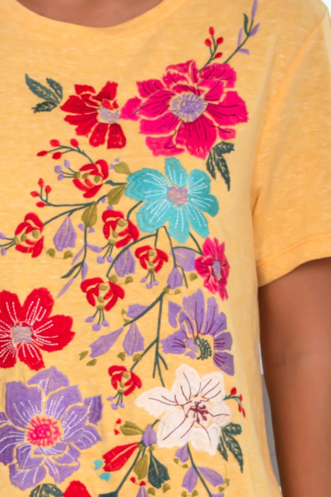 Mustard Floral Short Dress with Pockets