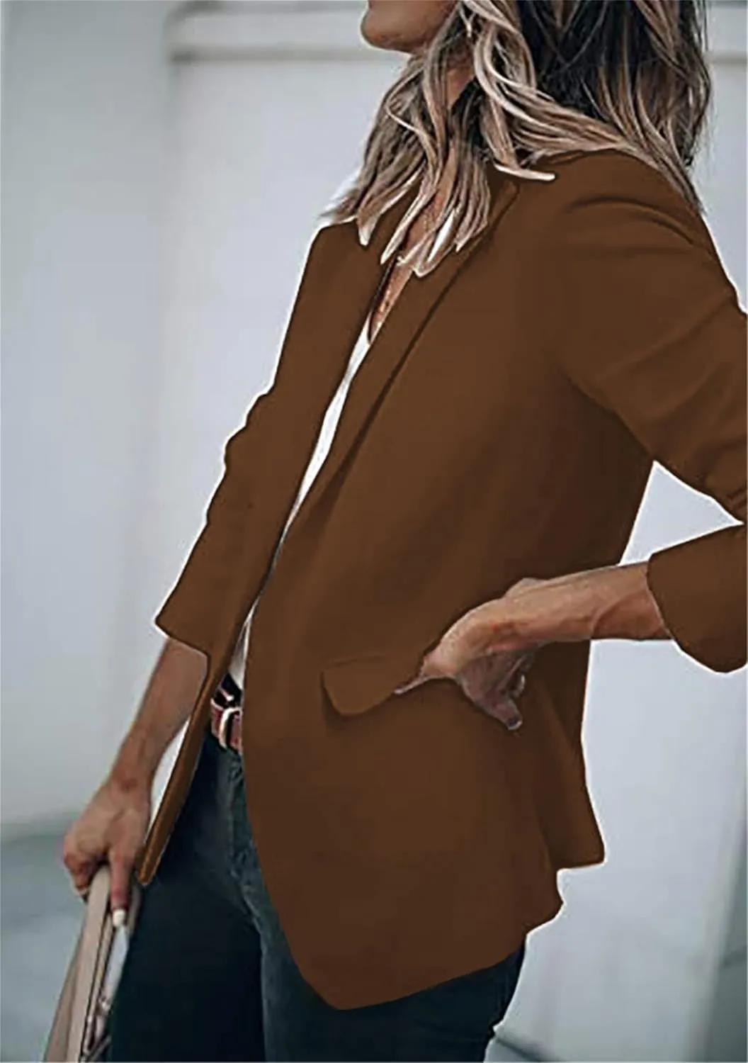 OMZIN Women's Business Stylish Modern Blazer Tailored Affordable Cardigan Vibrant Dressy Jackets