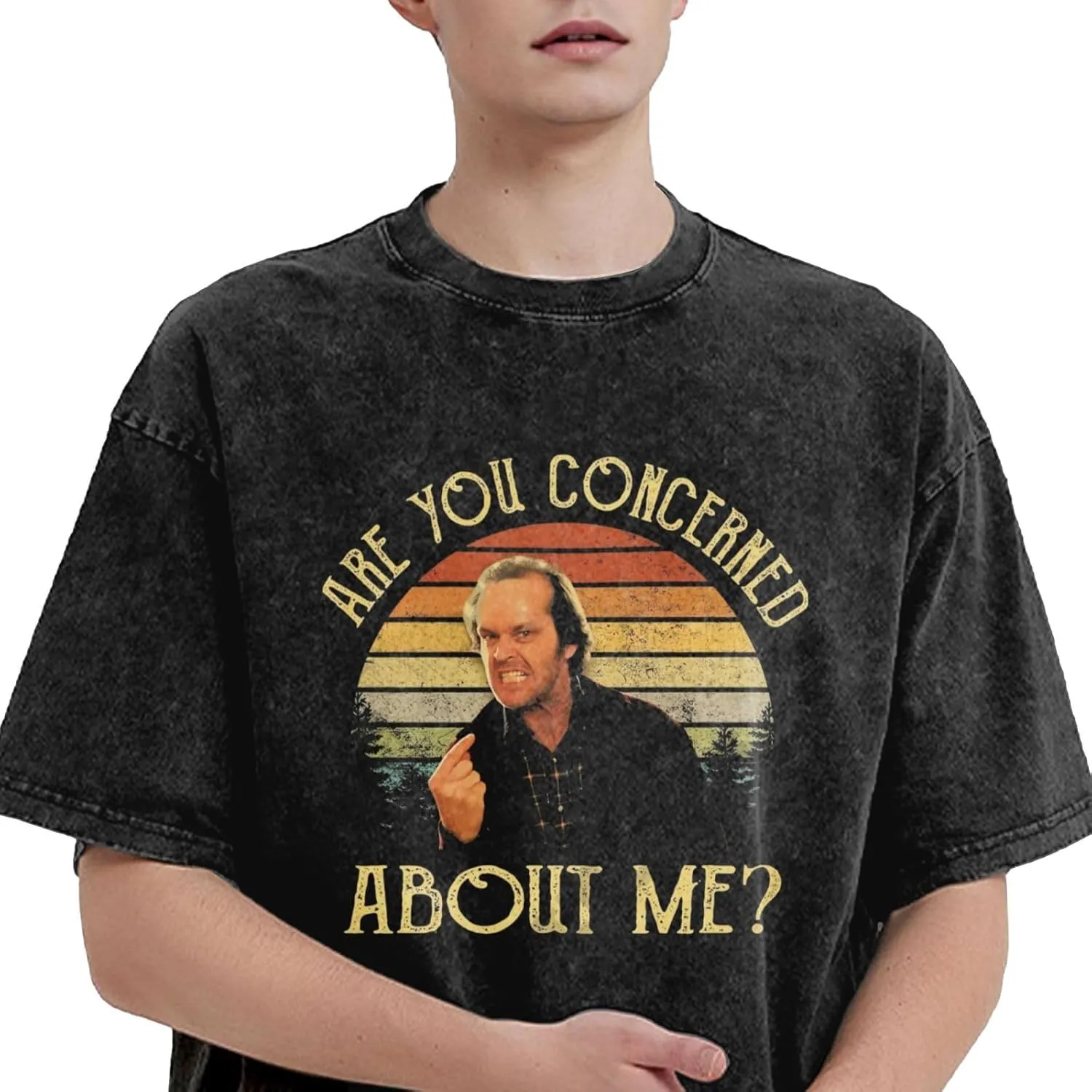 Shirt Men's Oversized Loose Fit Vintage Washed Cotton Casual T-Shirts