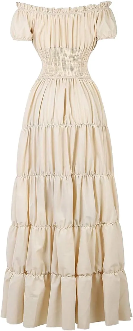Women Medieval Costume Renaissance Chemise Pirate Peasant Wench Boho Irish Over Dress