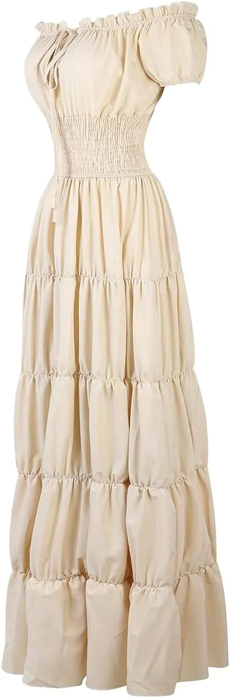 Women Medieval Costume Renaissance Chemise Pirate Peasant Wench Boho Irish Over Dress
