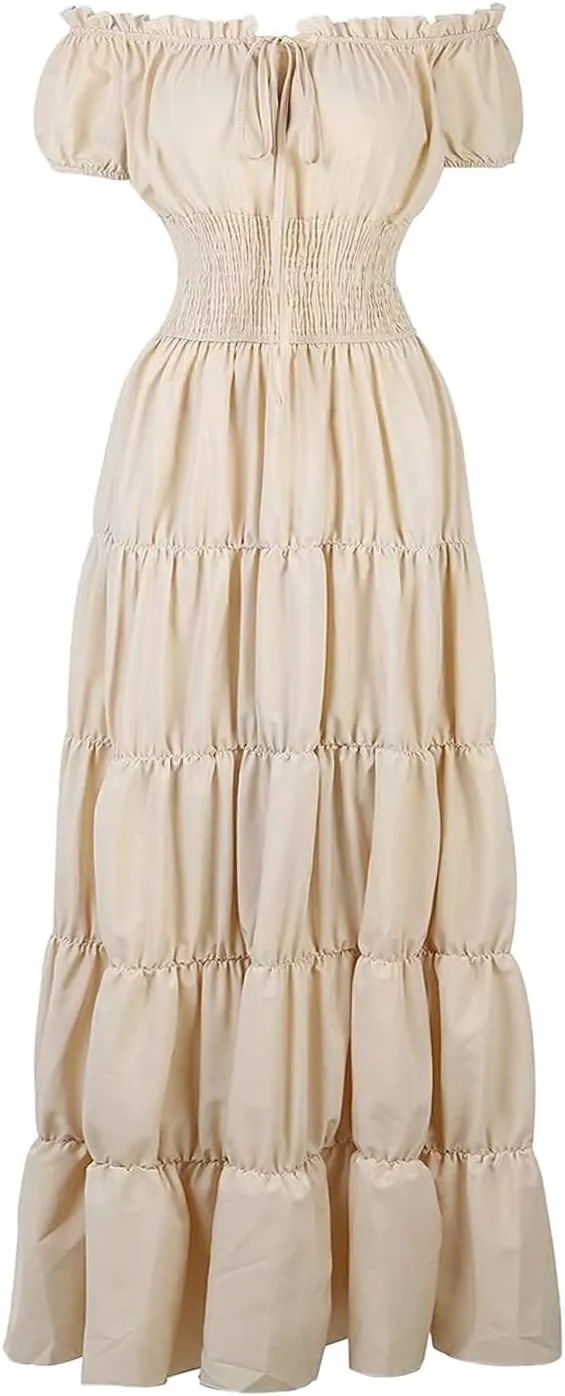 Women Medieval Costume Renaissance Chemise Pirate Peasant Wench Boho Irish Over Dress